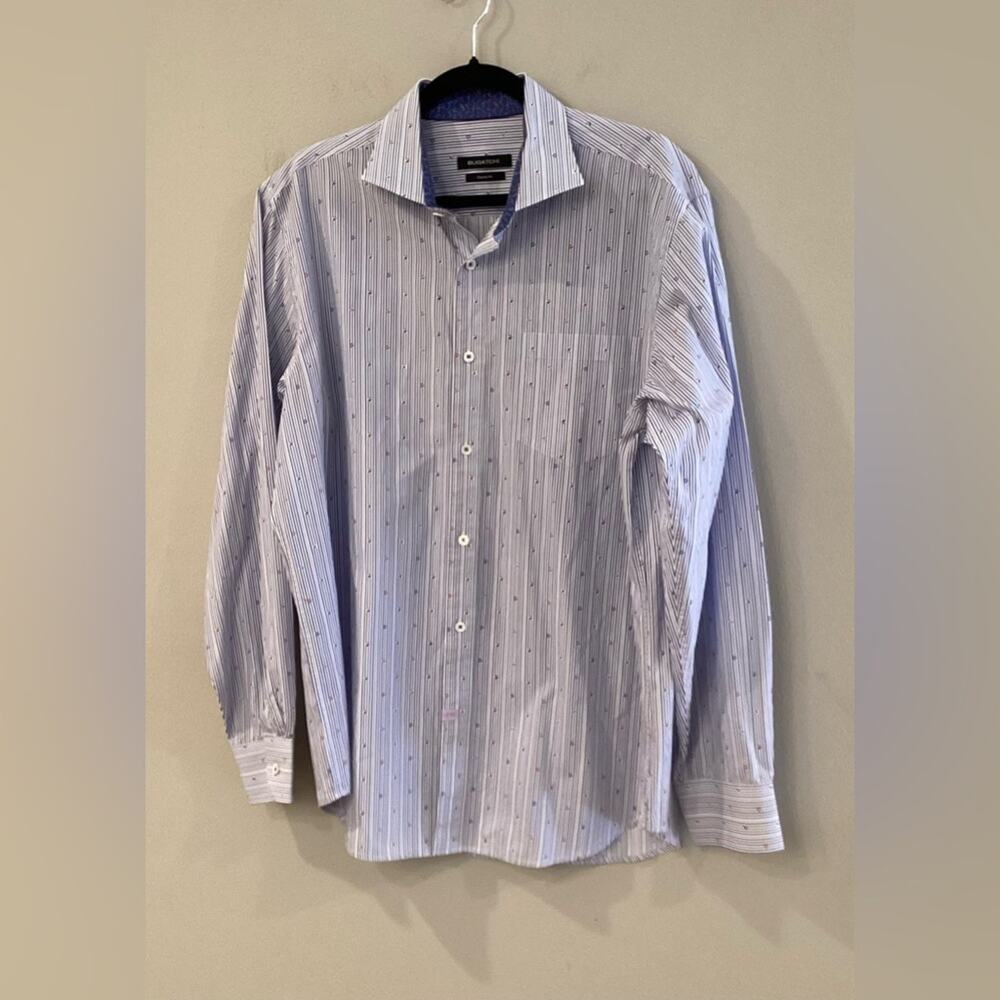 Men’s XL Bugatchi Striped Button Down Dress Shirt in Excellent Preloved Cond.